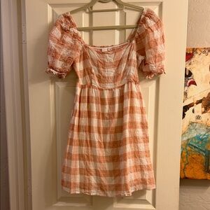 Lush Pink and White Checkered Mini Dress M